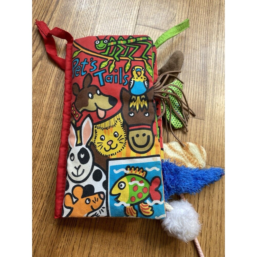 Jellycat Pet Tails Fabric Book Baby Crinkle Sensory Toy Plush Learning Book